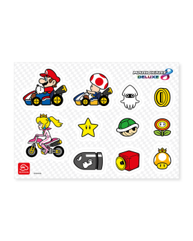 Mario Kart 8 Deluxe Sticker Sheet (Mario, Toad & Princess Peach)