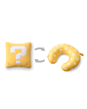 Super Mario Reversible Travel Pillow (Question Mark Block)