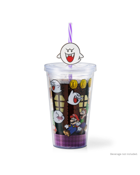 Super Mario Tumbler with Straw and Lid (Boo)