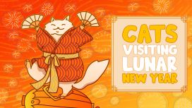 Cats Visiting Lunar New Year