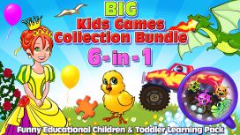 Big Kids Games Collection Bundle 6-in-1 Funny Educational Children & Toddler Learning Pack