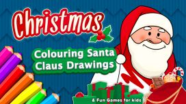 Christmas Colouring Santa Claus Drawings & Fun Games for kids