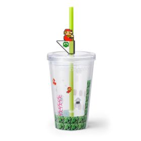 Super Mario Home & Party Tumbler with Straw and Lid (Underwater Stage)