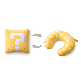 Super Mario Reversible Travel Pillow (Question Mark Block)